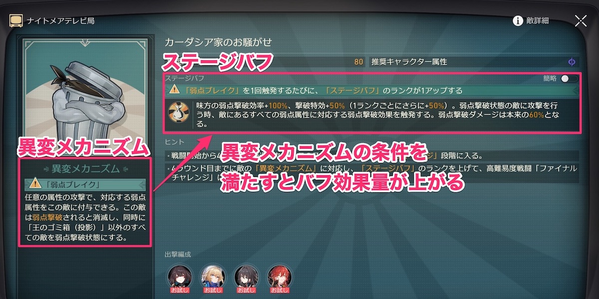 ギミック情報