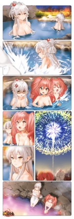 温泉で眺める花火