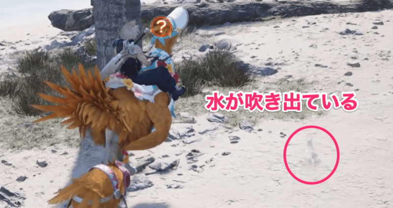 水が出ているポイント