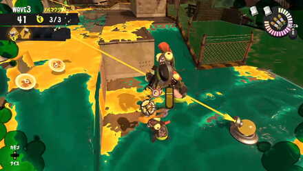 跳んだシャケにインクレールから落とされる