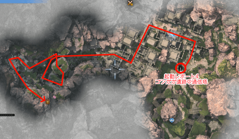 クジャタの祠α拡大マップ