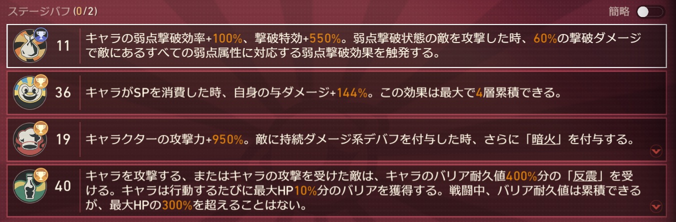 過去ステージバフ