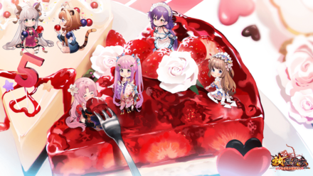 お祝いケーキを一口