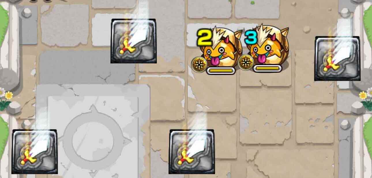 剣パネルを複数踏んで攻撃