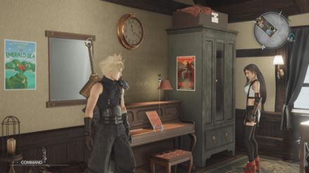 エアリスのテーマの楽譜の楽譜の場所, 