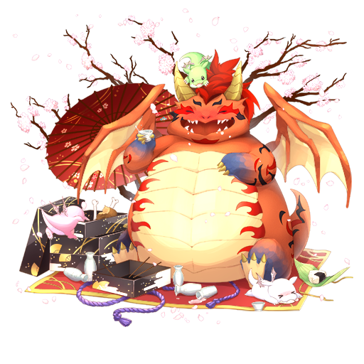 オセロニアの［花より団子］お花見ドラゴンの画像