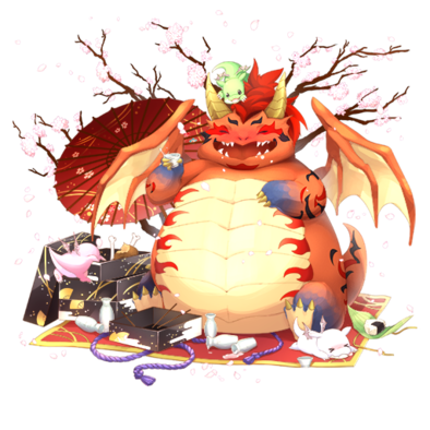 オセロニアの［花より団子］お花見ドラゴンの画像