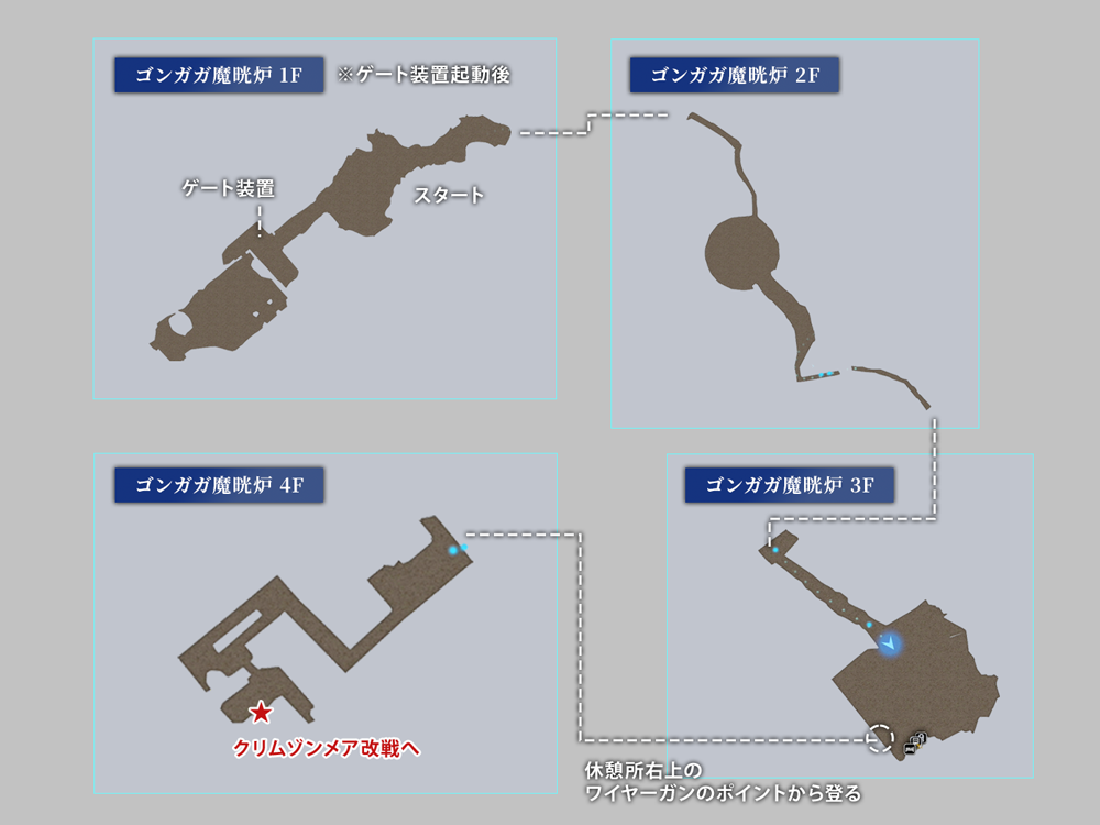 ティファ編のゴンガガ魔晄炉マップ2