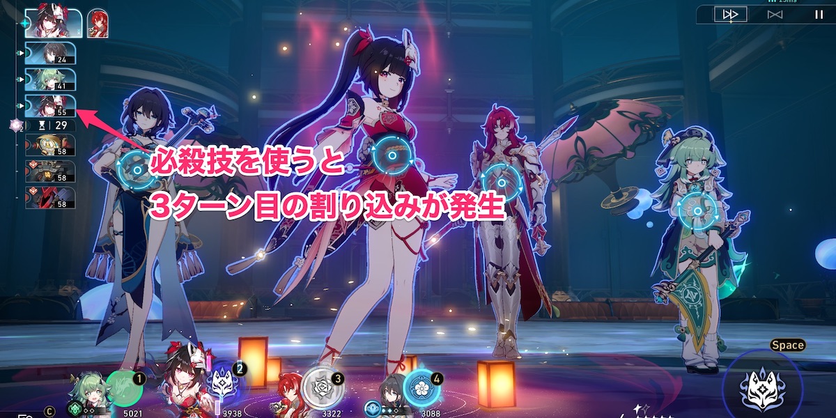 1ラウンド目3回行動