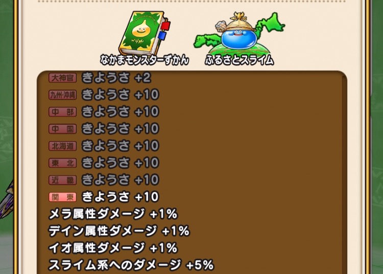 仲間モンスター図鑑報酬のステなども恩恵がある