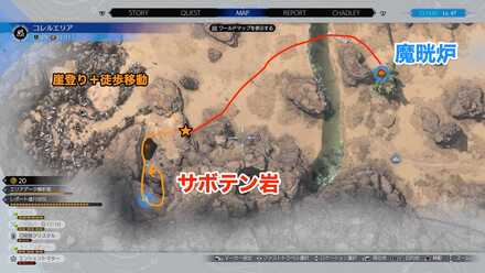 サボテン岩の場所