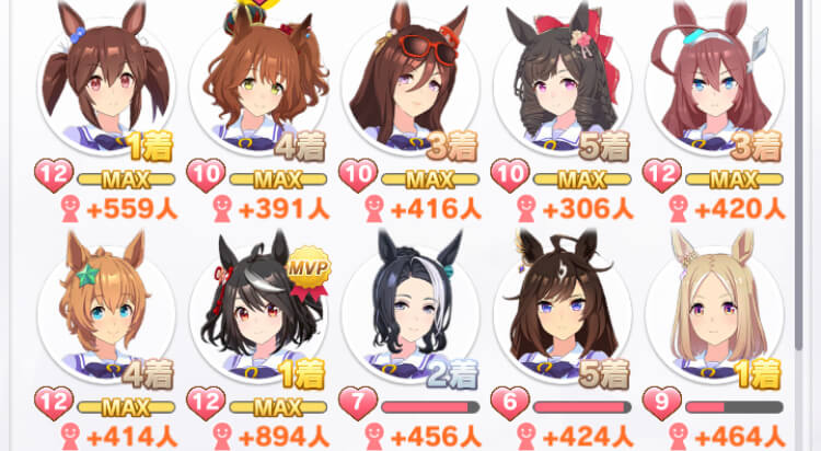 チーム競技場で親愛度稼ぎ