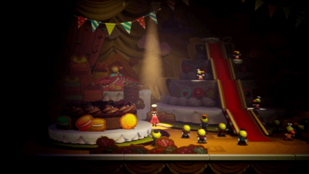 クッキーを運んでいるエリアの一番右のランプ前