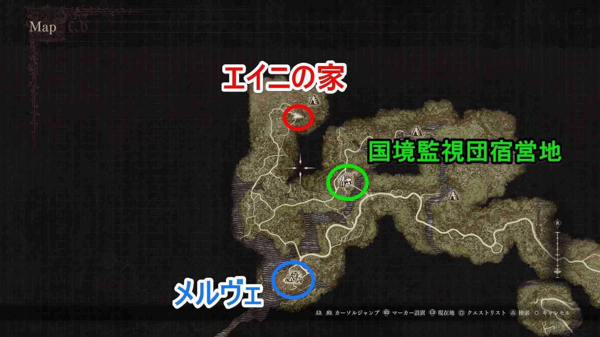 エイニの家のマップ画像