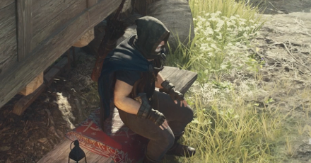 ベンチで目を瞑る