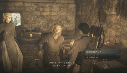 家の中で話しかけている様子