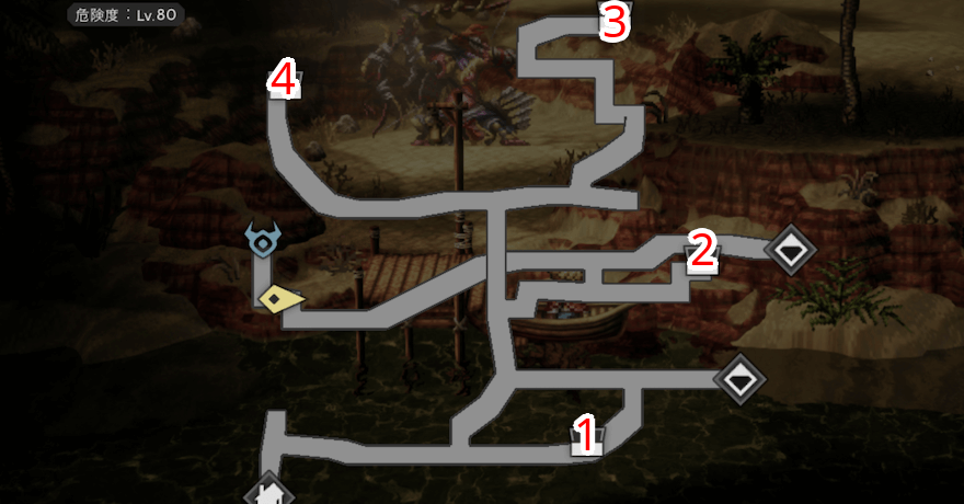 北リュー砂道 宝箱 位置