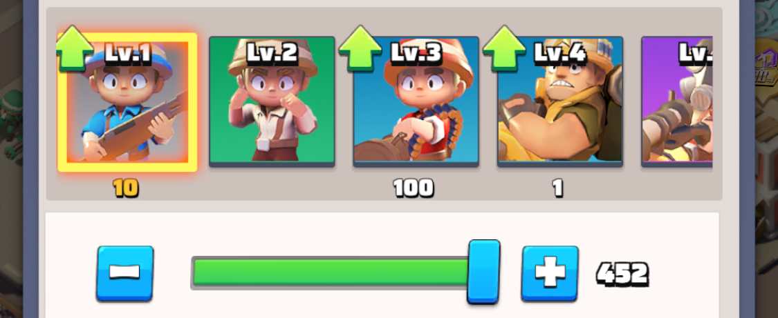 レベル1兵士を訓練しよう