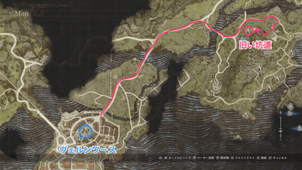 旧い坑道の場所