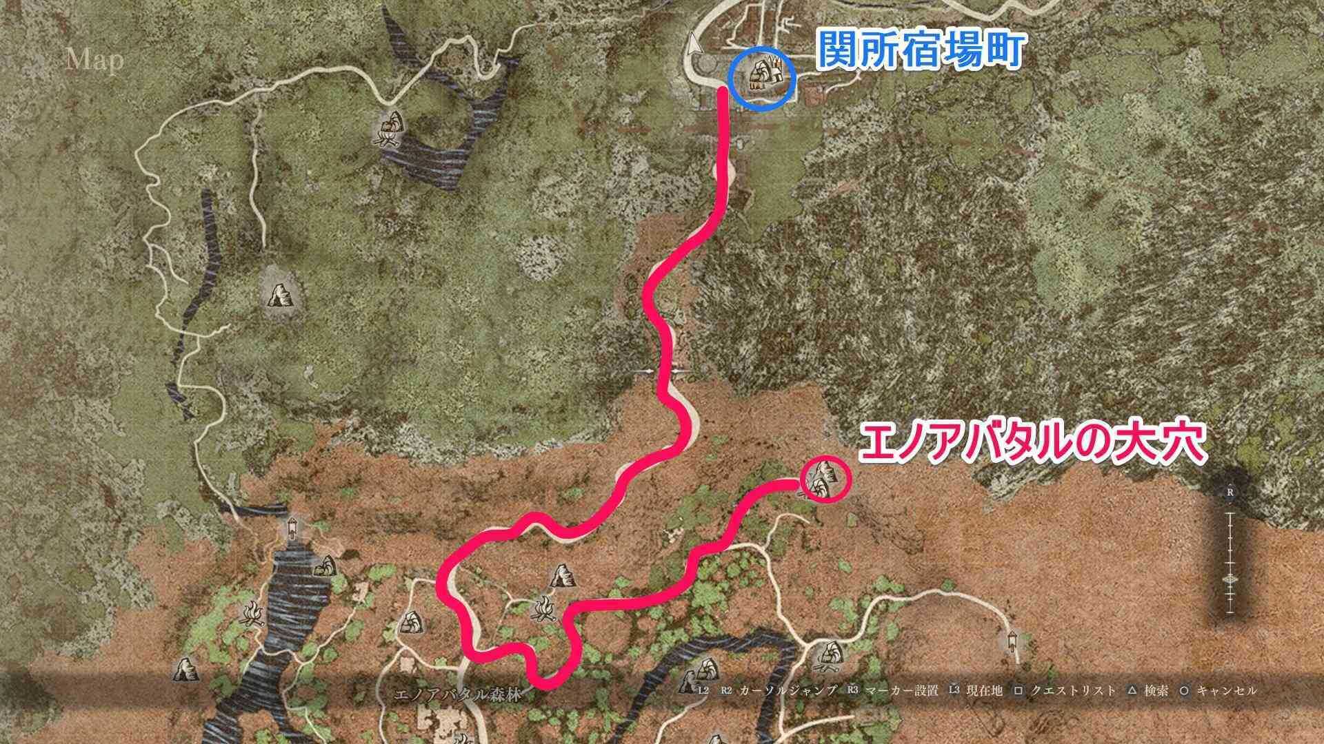 エノアバタルの大穴への行き方