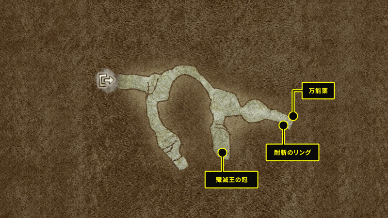 熱砂の大洞穴のマップ画像