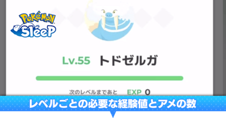 必要な経験値とアメ