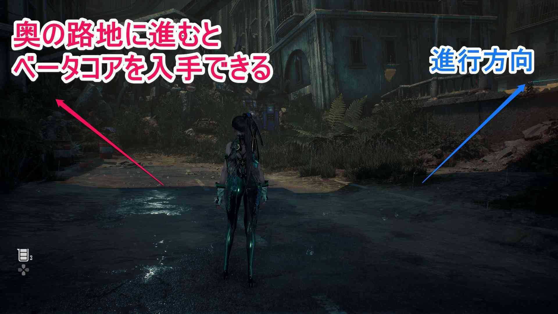 ベータコアまでの道の画像