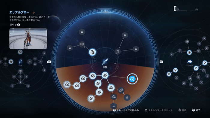 スキルツリー解放画面