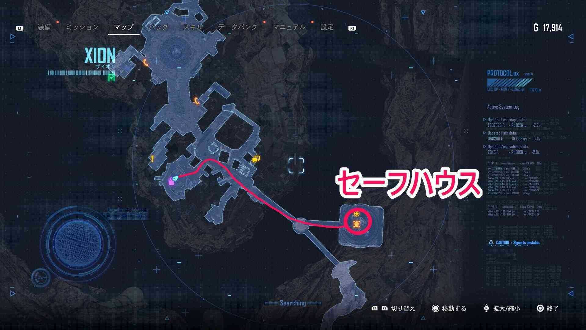 セーフハウスへのマップ画像