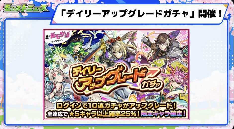 デイリーアップグレードガチャが開催