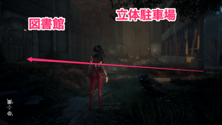 立体駐車場と図書館