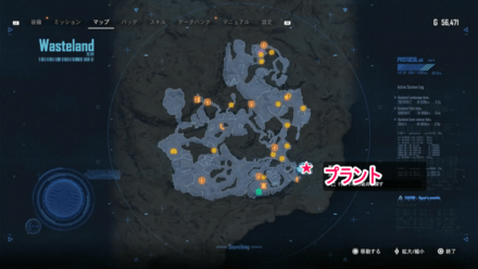 プラントのマップ