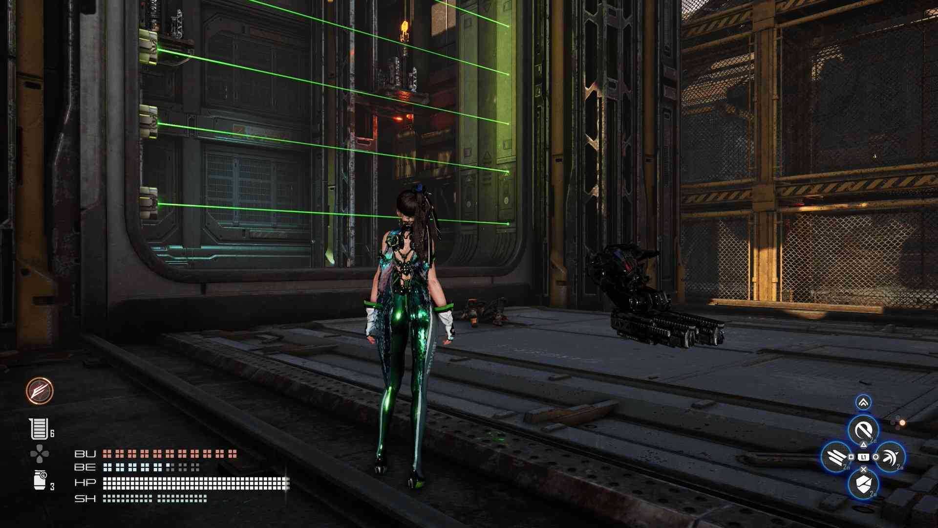 緑色のレーザーの画像